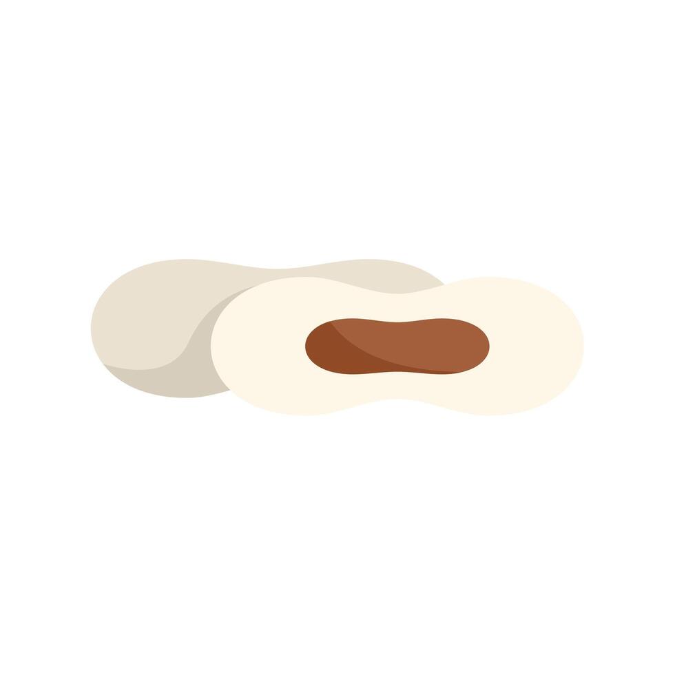 Two peanuts in shell minimalist vector illustration on white background