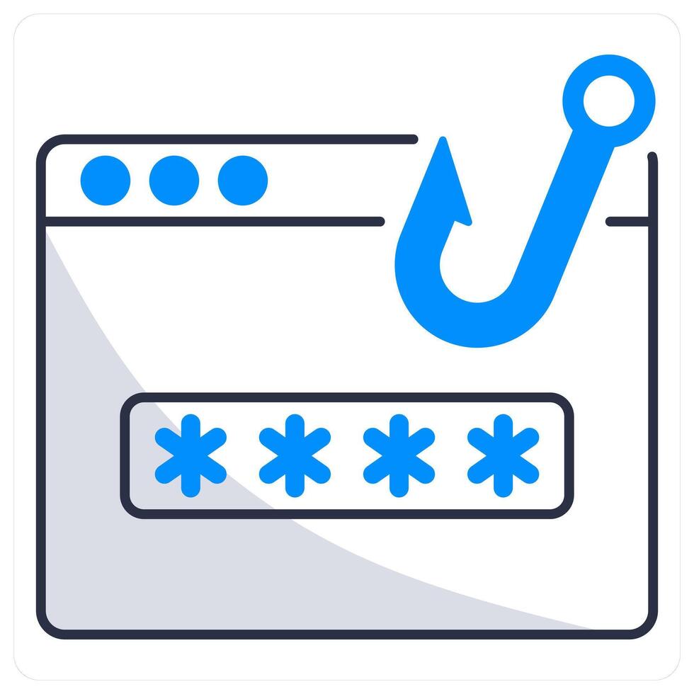 Password Phishing and fishing icon concept vector