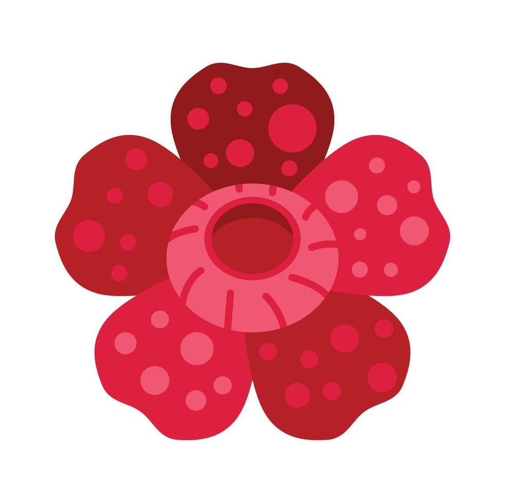 Rafflesia flower blooming showing its unique features vector