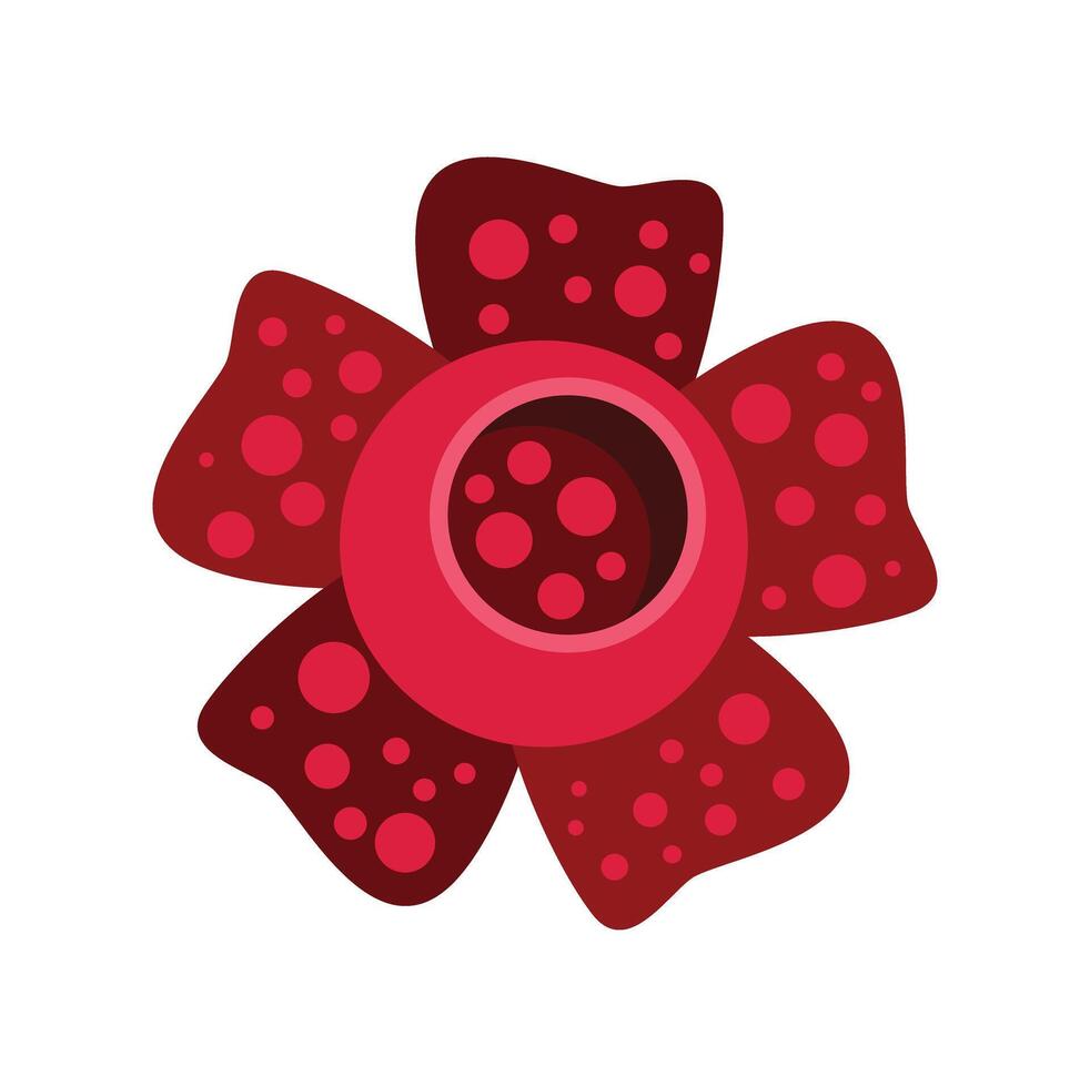 Rafflesia flower blooming showing its beauty in flat design illustration vector