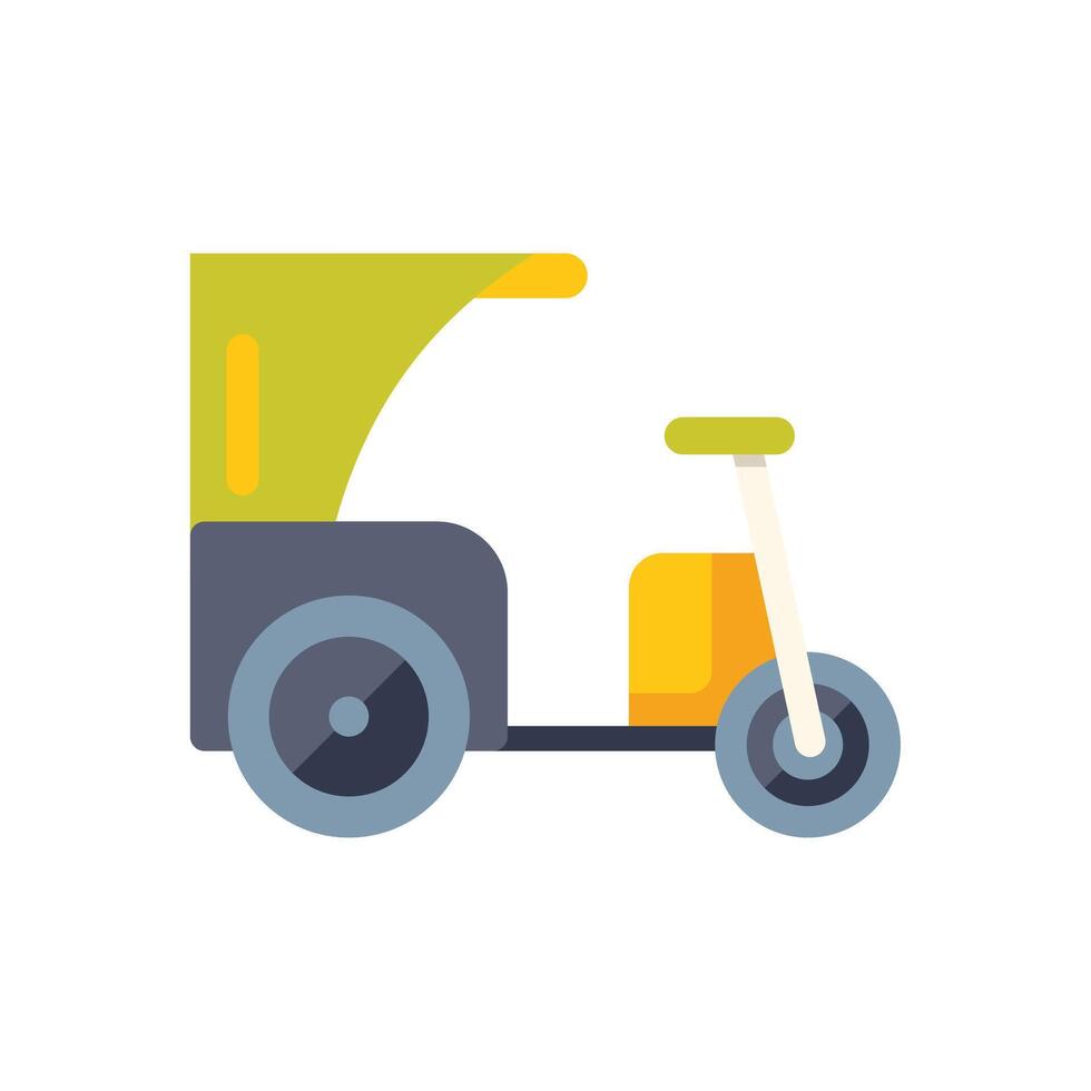 Three wheel motorized tuk tuk offering urban transportation service vector
