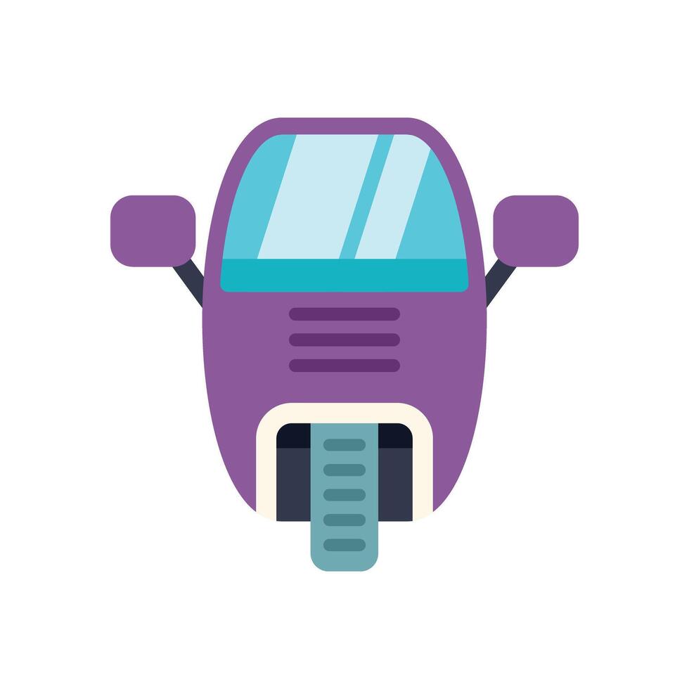 Purple scooter standing front view minimalist illustration vector