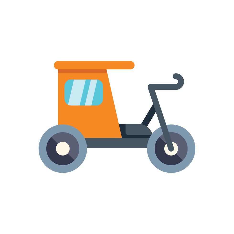 Modern velomobile electric vehicle with three wheels for eco transportation icon vector