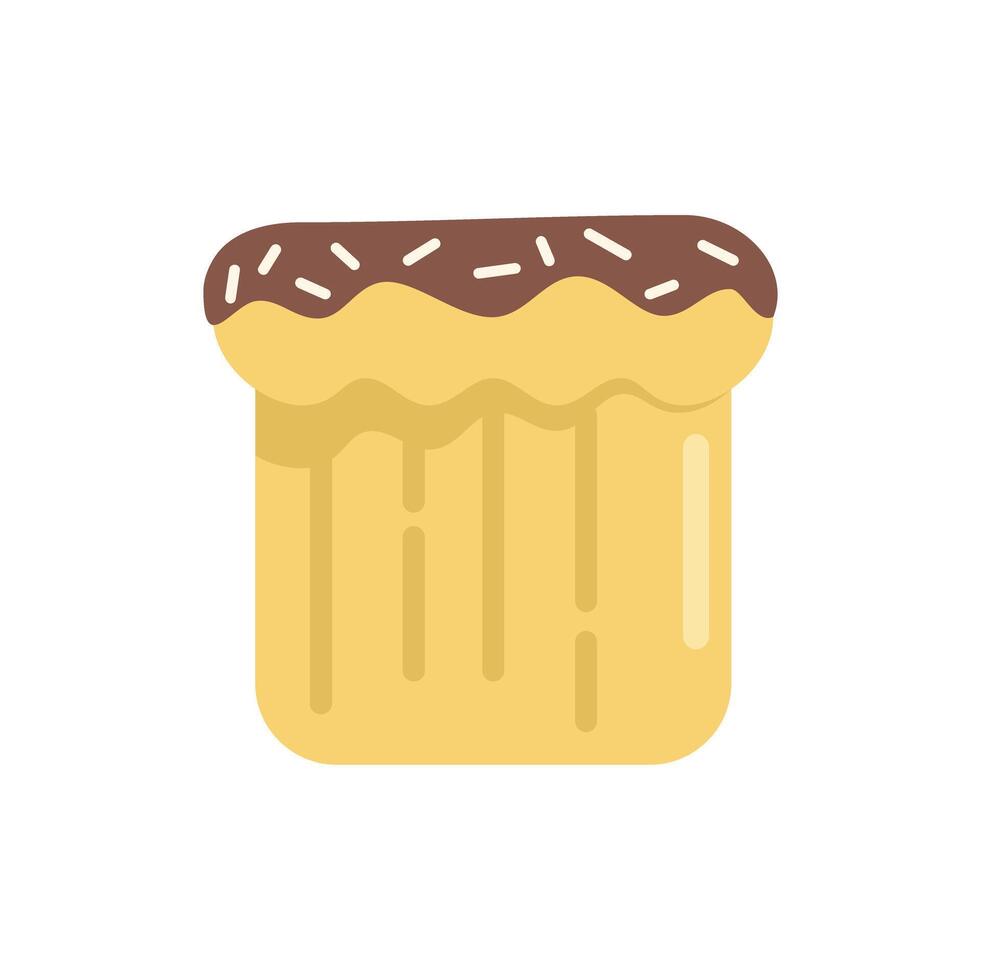 Delicious chocolate drizzled cake with sprinkles isolated on white background vector