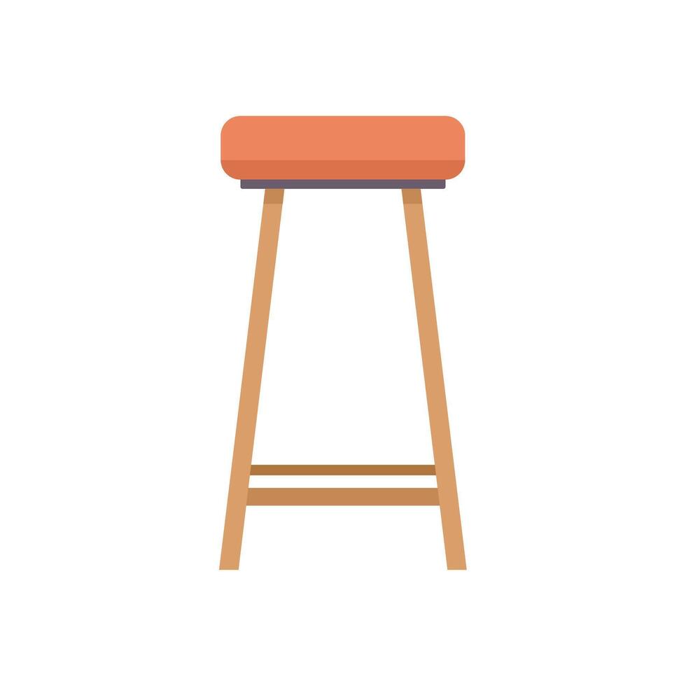 Wooden bar stool with round seat standing on white background vector