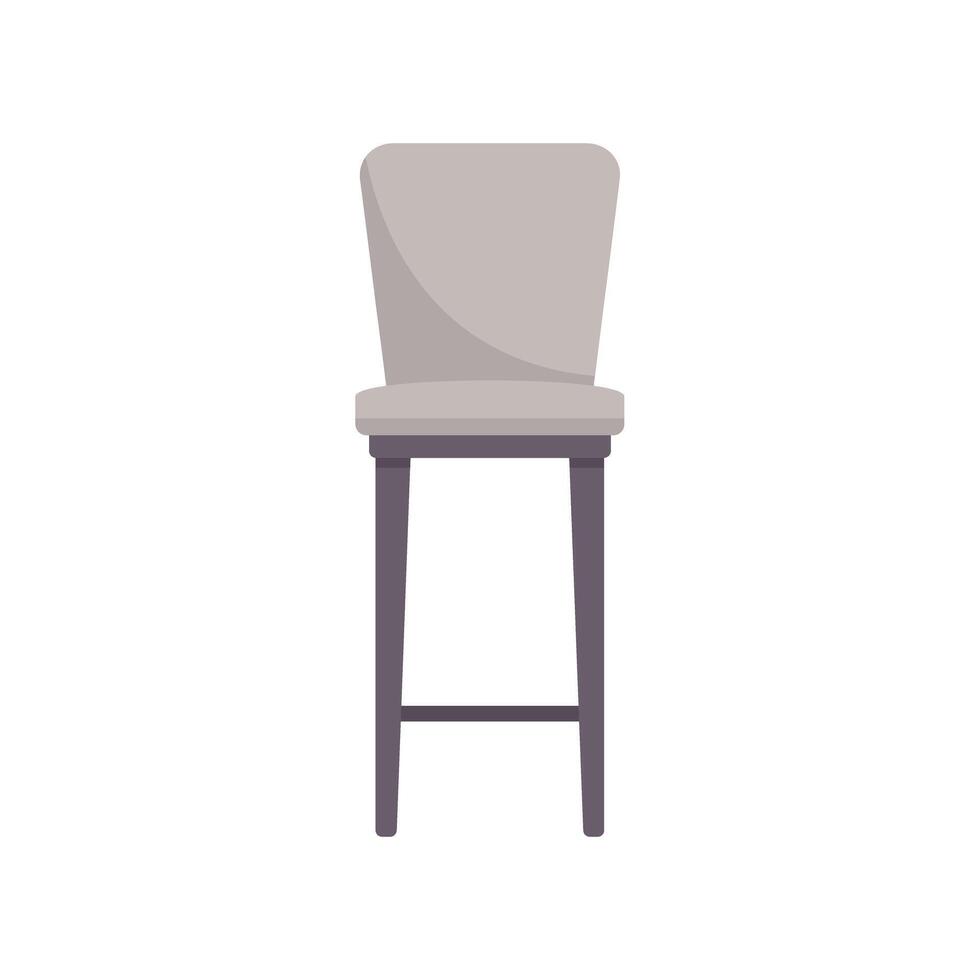 Tall grey bar stool standing on white background vector