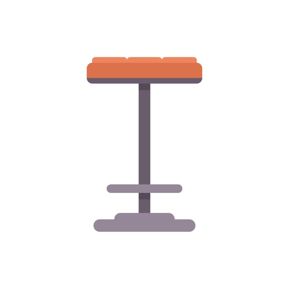 Modern bar stool standing on single leg with footrest and soft seat vector