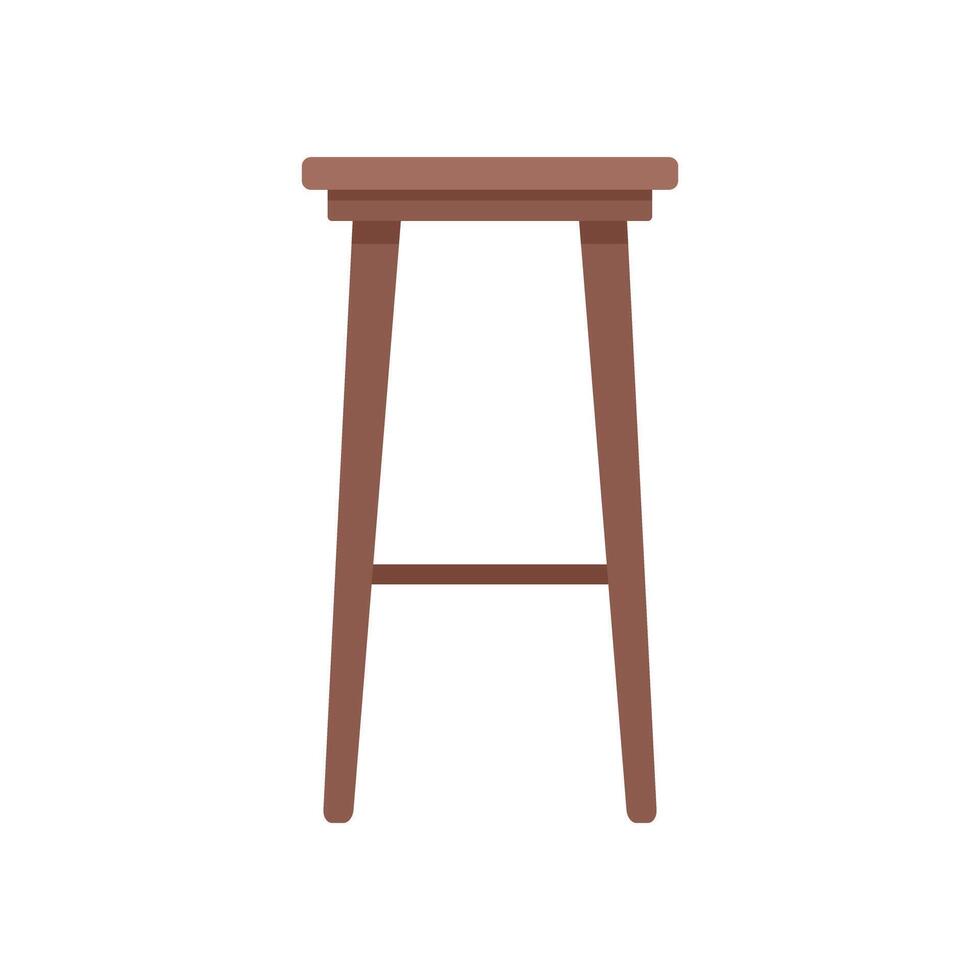 Wooden bar stool standing on white background vector