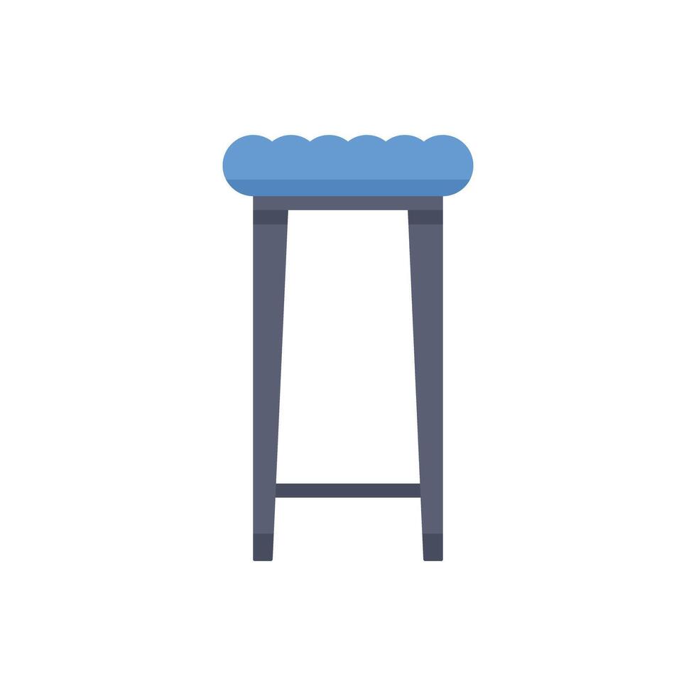 Modern bar stool with round upholstered seat standing on white background vector