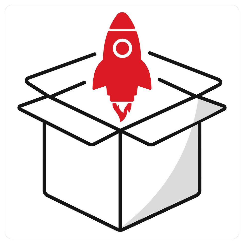 Product Launch and launch icon concept vector