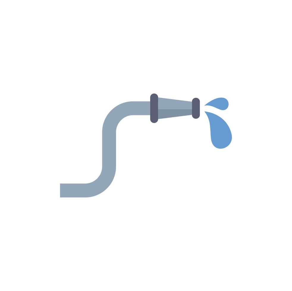 Fire hose spraying water minimalist icon design vector