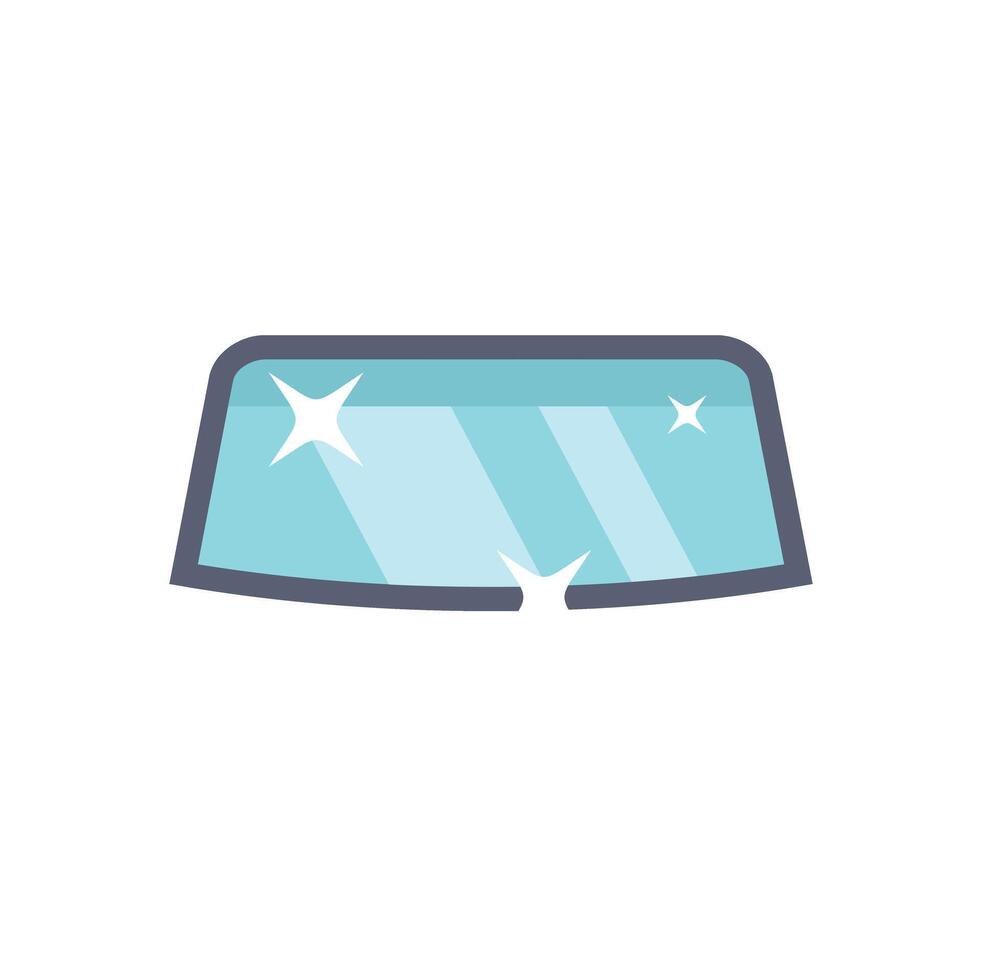 Clean and shiny windshield reflecting sunlight vector