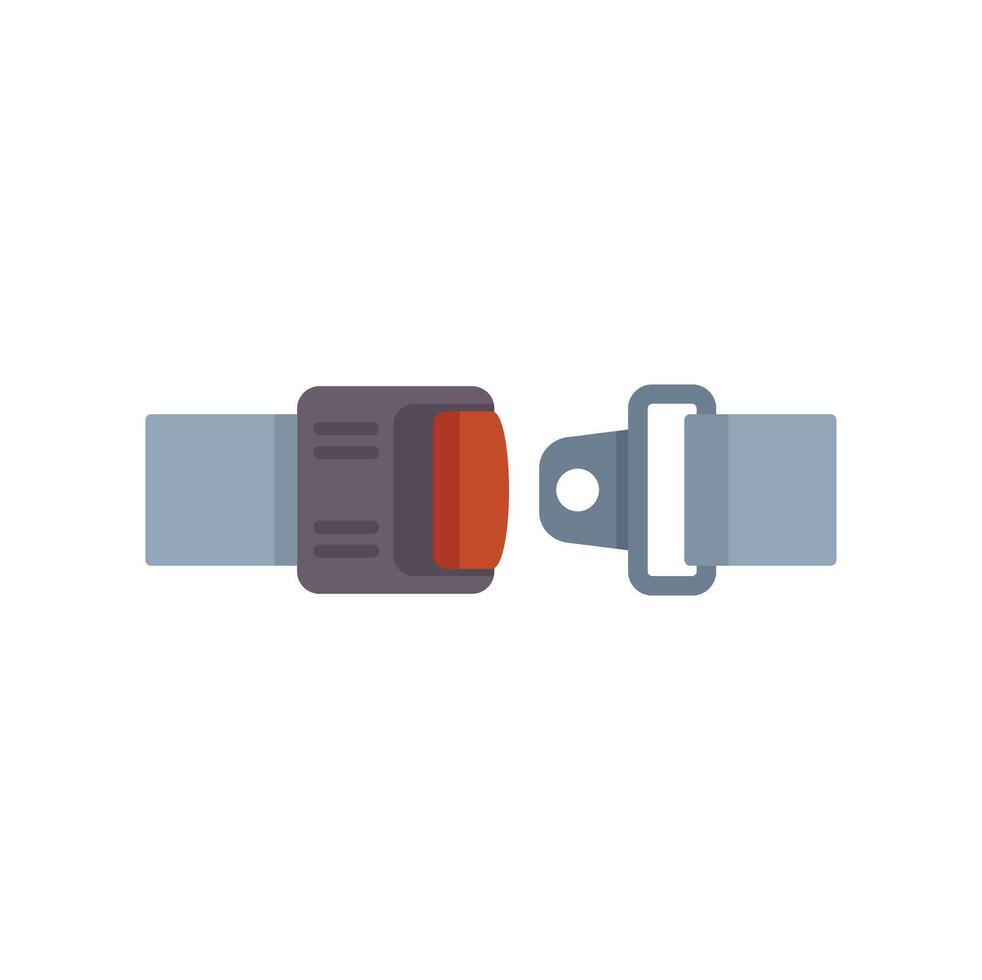 Open seat belt buckle waiting to be fastened for safety vector