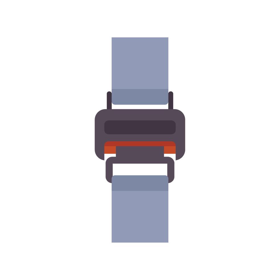 Seat belt buckle fastened protecting from car crash accident vector