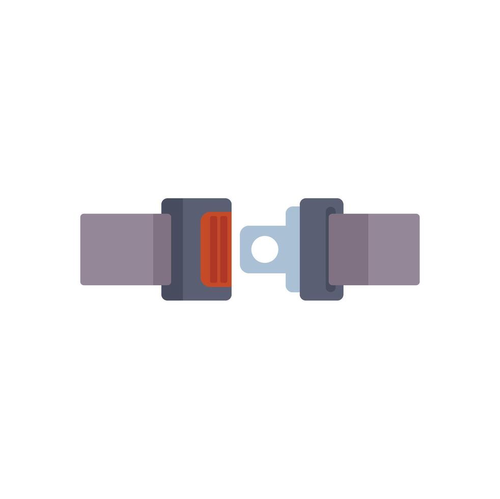Open seat belt buckle fastener waiting to be connected for safety vector