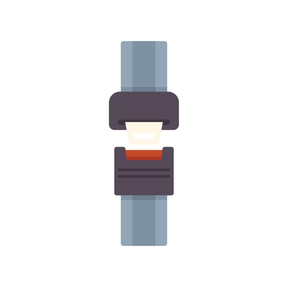 Seat belt buckle fastened ensuring safety during travel vector