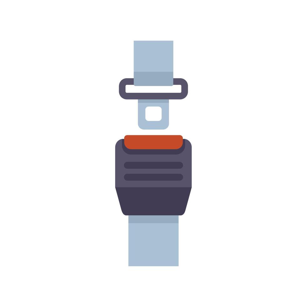 Fastened safety belt buckle ensuring safe driving experience vector