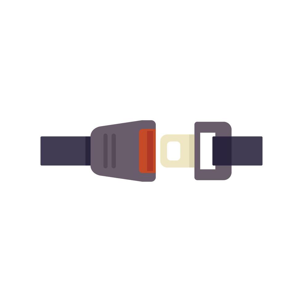 Open seat belt buckle fastener waiting to be secured vector
