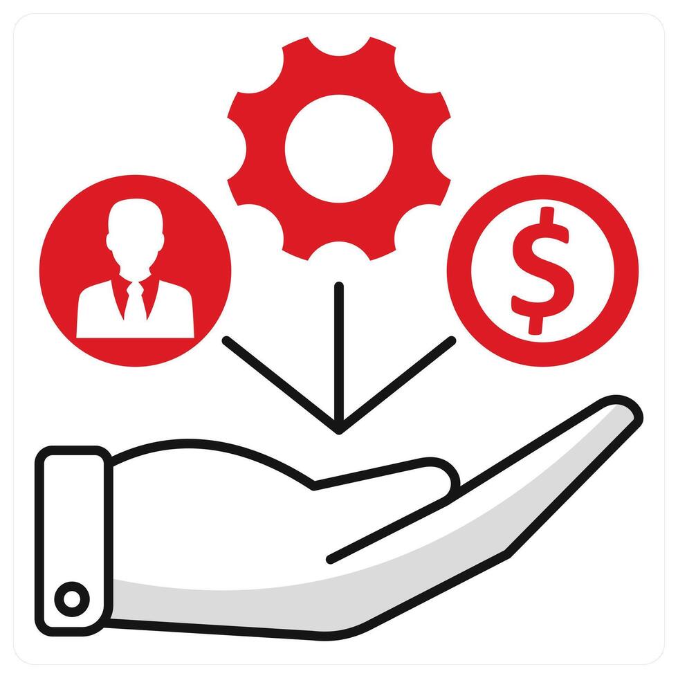 Resource Allocation and resources icon concept vector