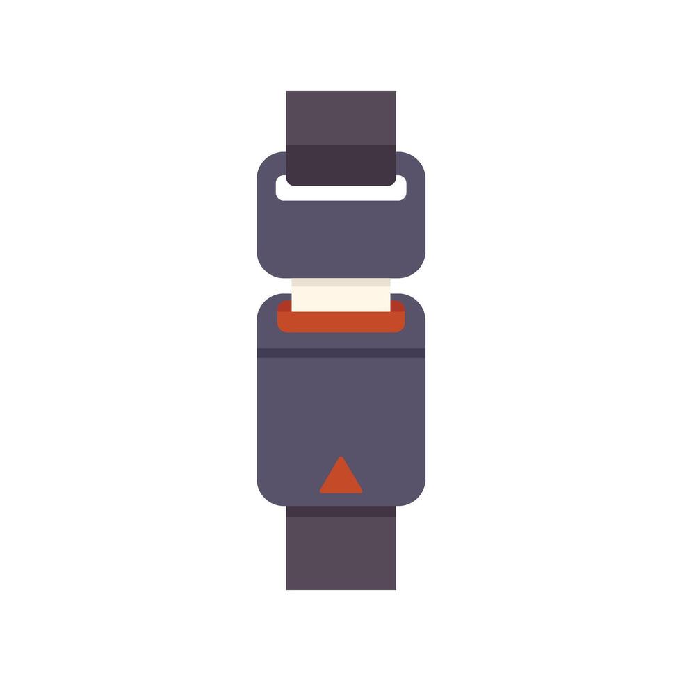 Seat belt buckle fastened keeping passengers safe in vehicle vector