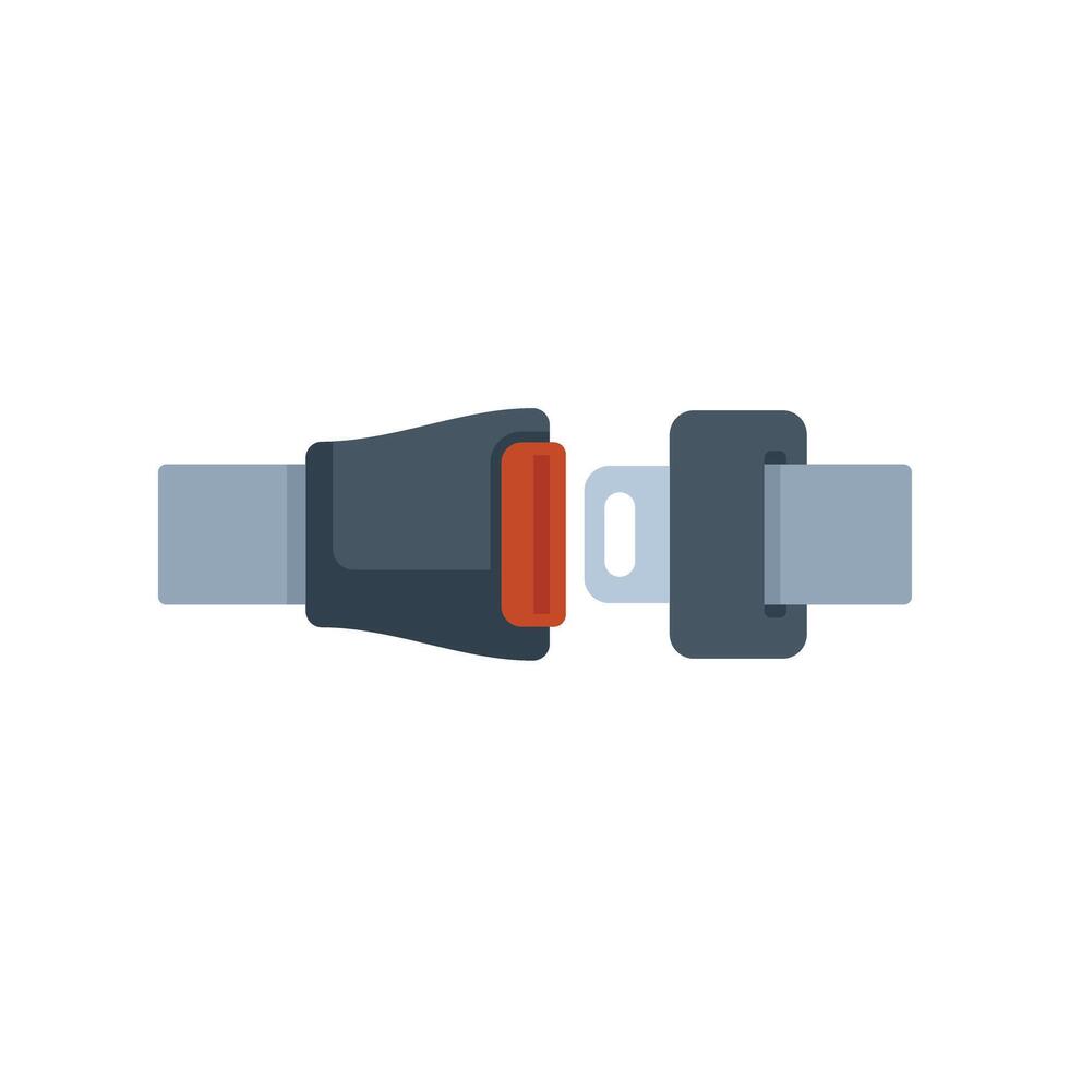 Seat belt buckle fastened ensuring safety while driving vector