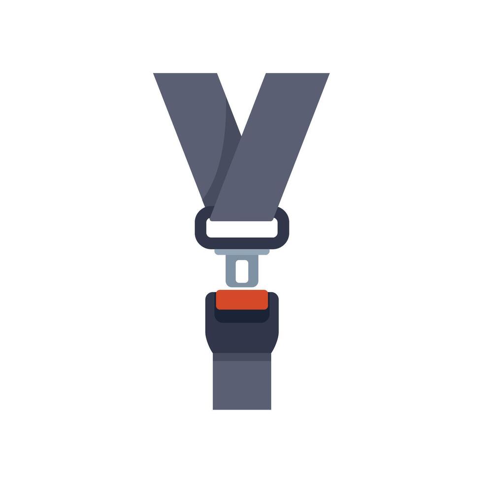 Fastened safety belt protecting from car crash accident vector