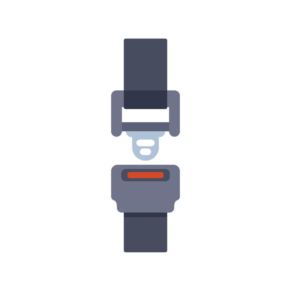 Seat belt fastened ensuring safety and protection vector