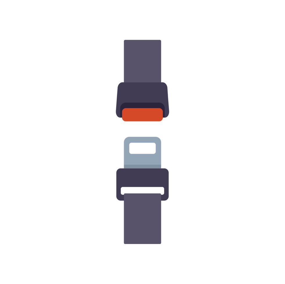 Car seatbelt fastened ensuring safety and security in vehicle vector