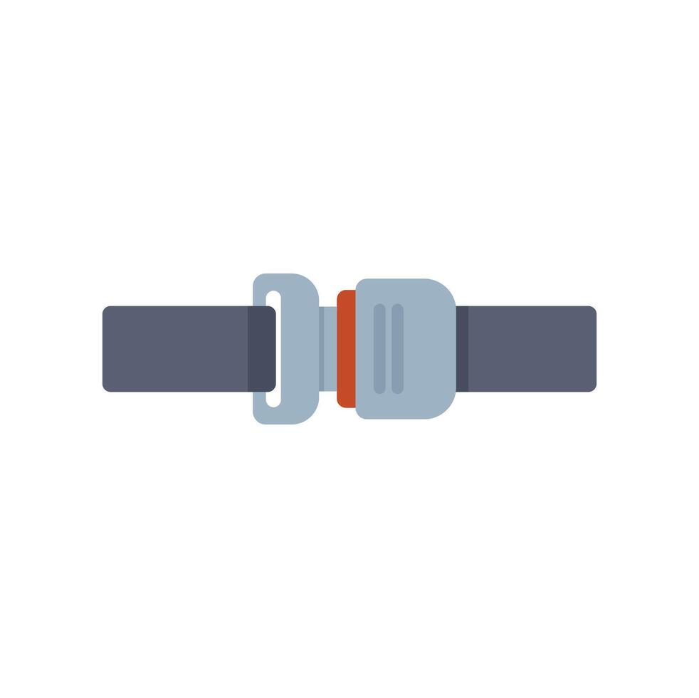 Seat belt fastened ensuring safety while driving car or airplane vector