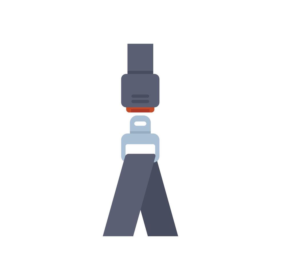 Seat belt buckle fastened ensuring passenger safety in vehicle vector