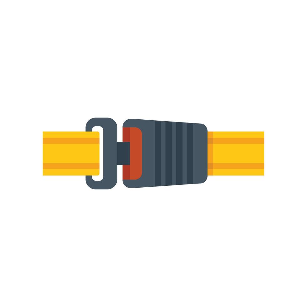 Yellow safety belt fastened securing passenger in vehicle vector
