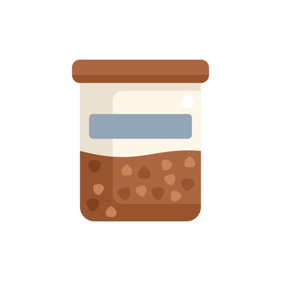 Glass jar filled with coffee beans for fresh aroma vector