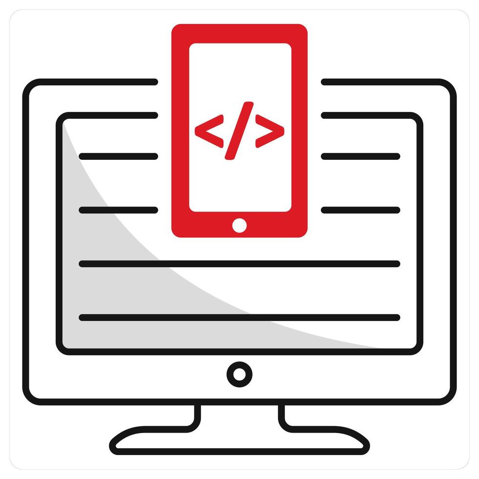 Adaptive Coding and coding icon concept vector