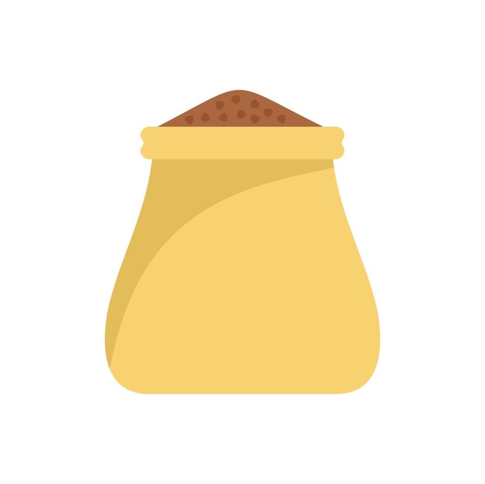 Full burlap sack with grains or crops waiting for transportation vector