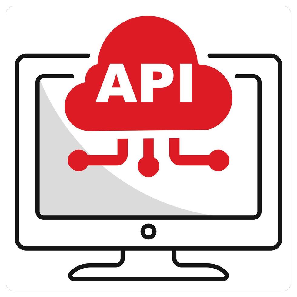 Api Interface and integration icon concept vector