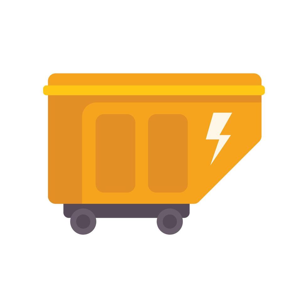Mining cart carrying coal for electricity generation vector