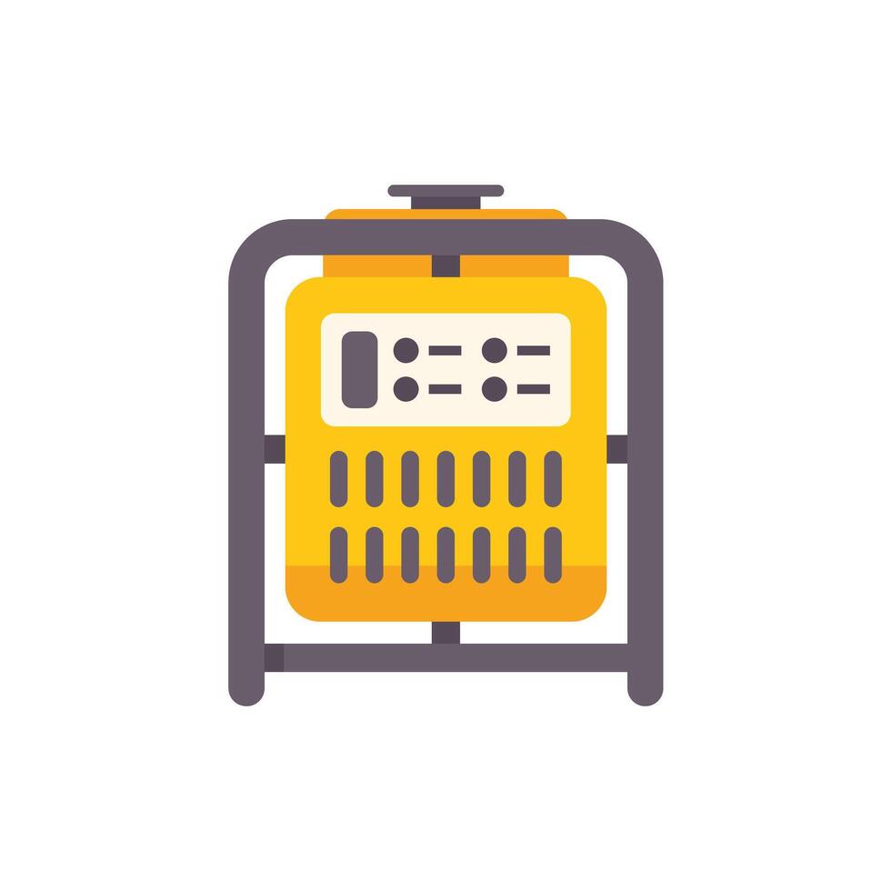 Portable generator providing emergency power supply icon vector