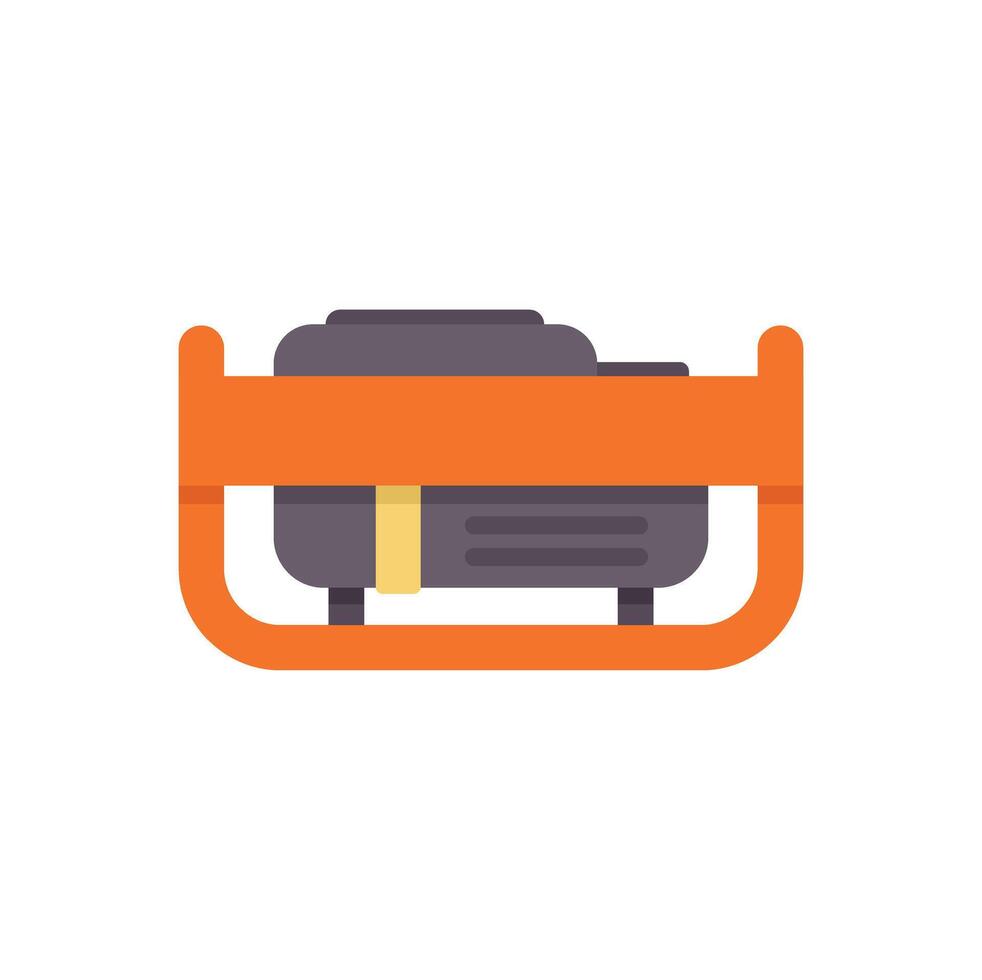 Portable generator providing emergency power supply in flat design vector
