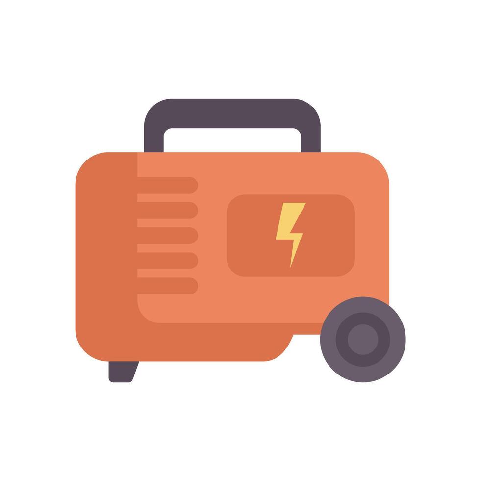 Portable generator providing electricity during power outage vector