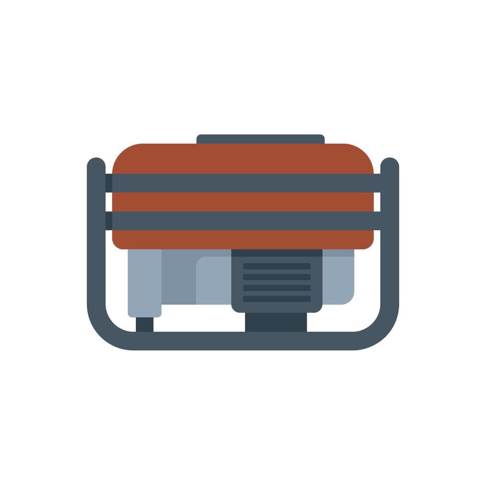 Portable generator providing emergency power supply icon vector