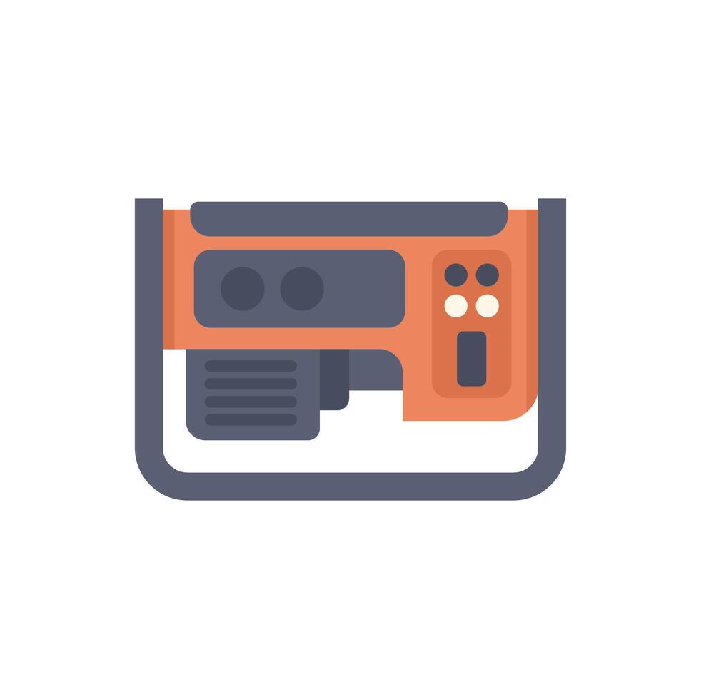 Portable generator providing electricity during power outage vector