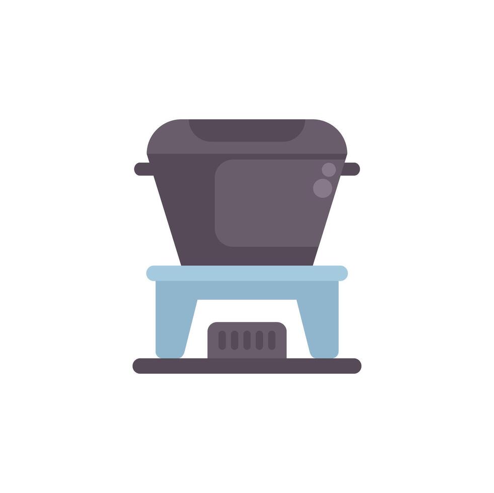 Illustration of a cooking pot simmering on a stove top burner vector