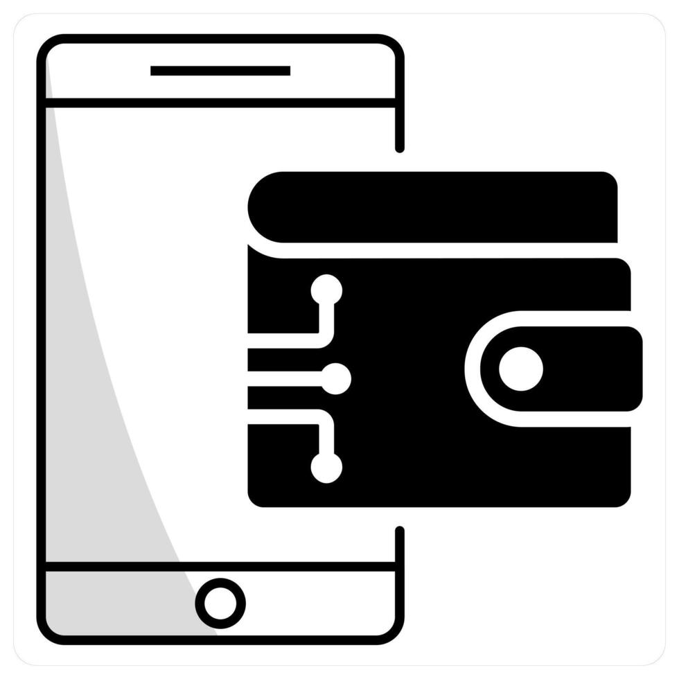 Digital Wallet and wallet icon concept vector