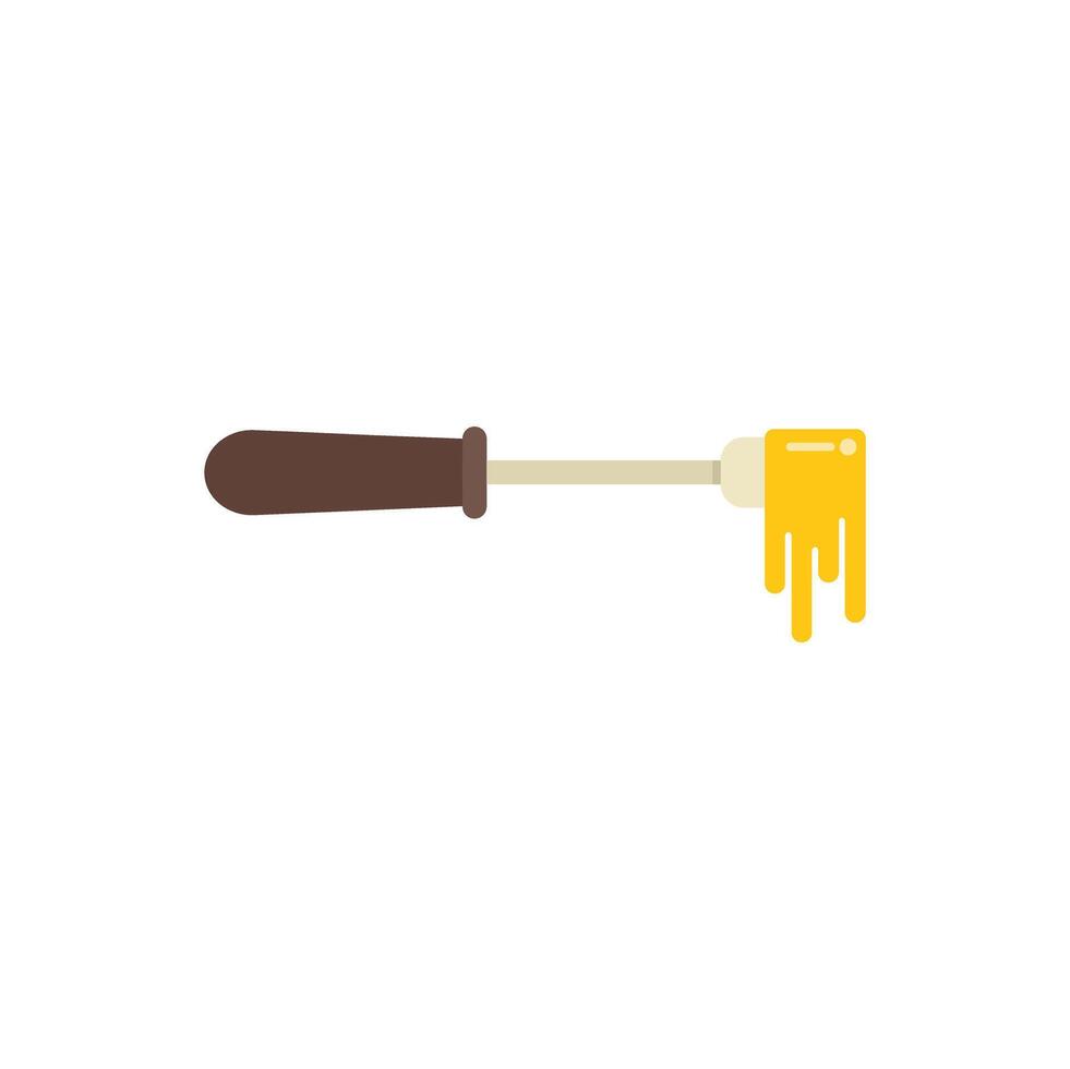 Honey dipper dripping with golden honey illustration vector