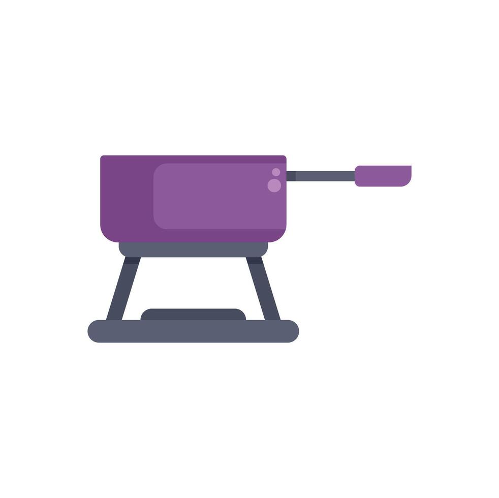 Purple brazier standing on four legs for cooking outdoors vector