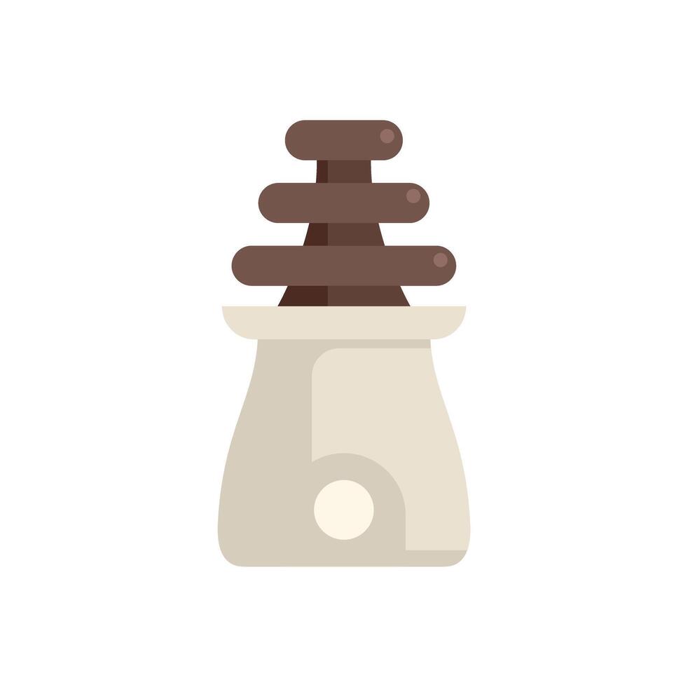 Chocolate fountain flowing on stand with levels icon vector