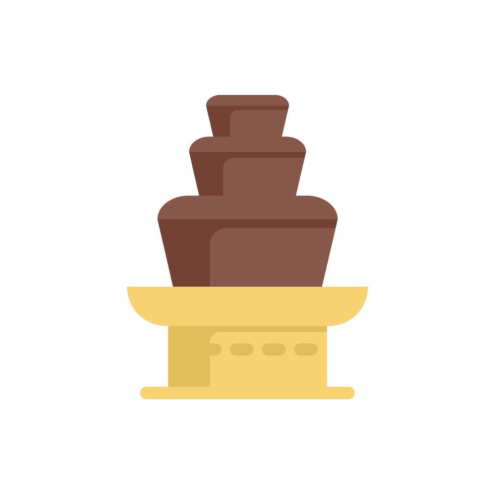 Chocolate fountain flowing on a stand at a party vector