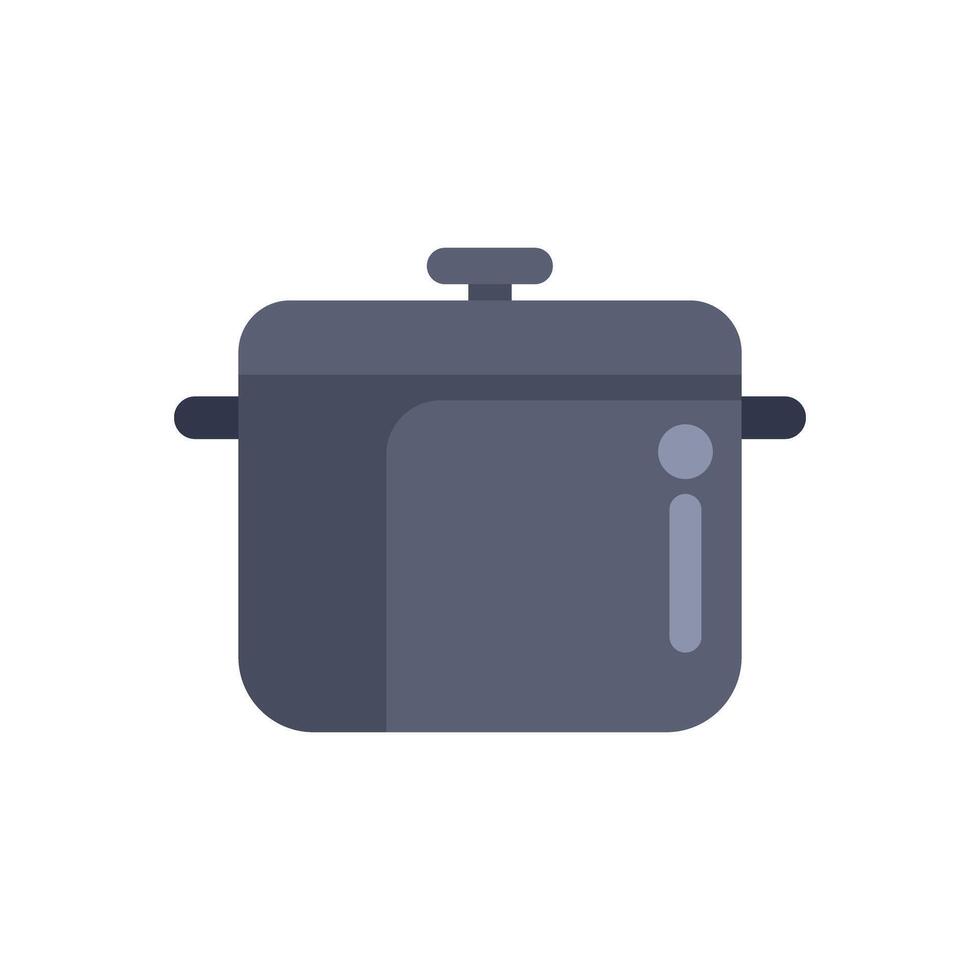 Cooking pot with lid featuring minimalist flat design vector