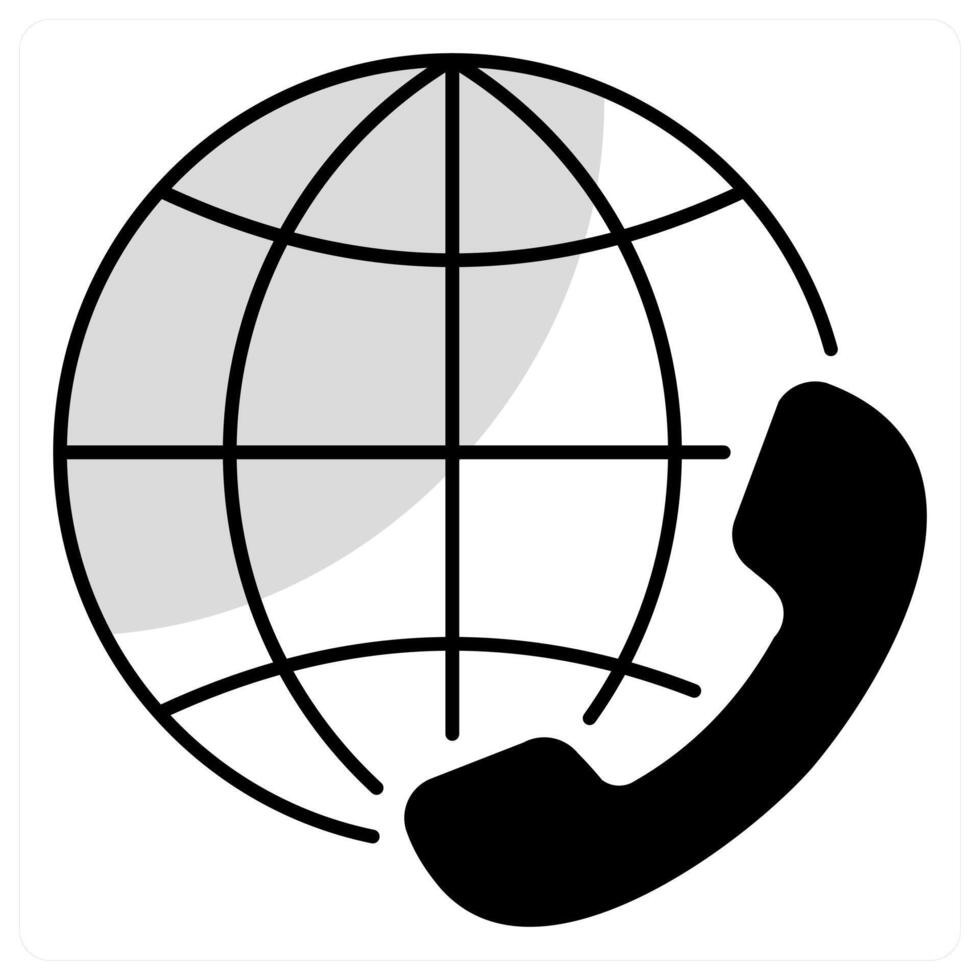 International Conference Call and global icon concept vector