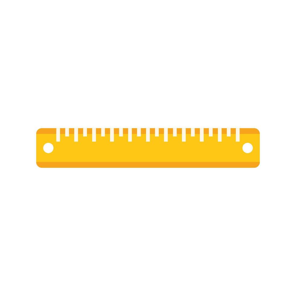 Yellow ruler measuring length for carpentry project vector